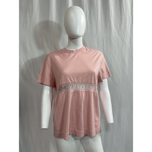 Givenchy Lace Insert Pink T-Shirt Size S - Picture 2 of 5